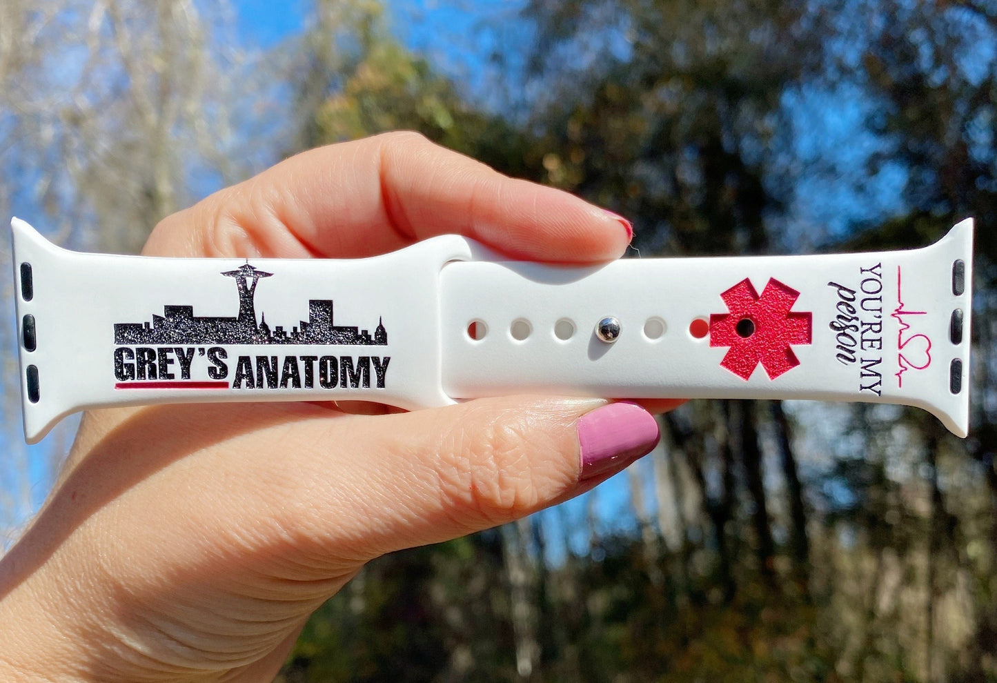 Grey’s Anatomy Engraved Watch Band for apple watch 38 40 41 42 45 49 ultra customize your words quotes