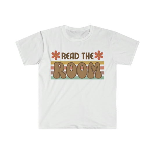 READ THE ROOM Groovy Font Unisex Softstyle T-Shirt