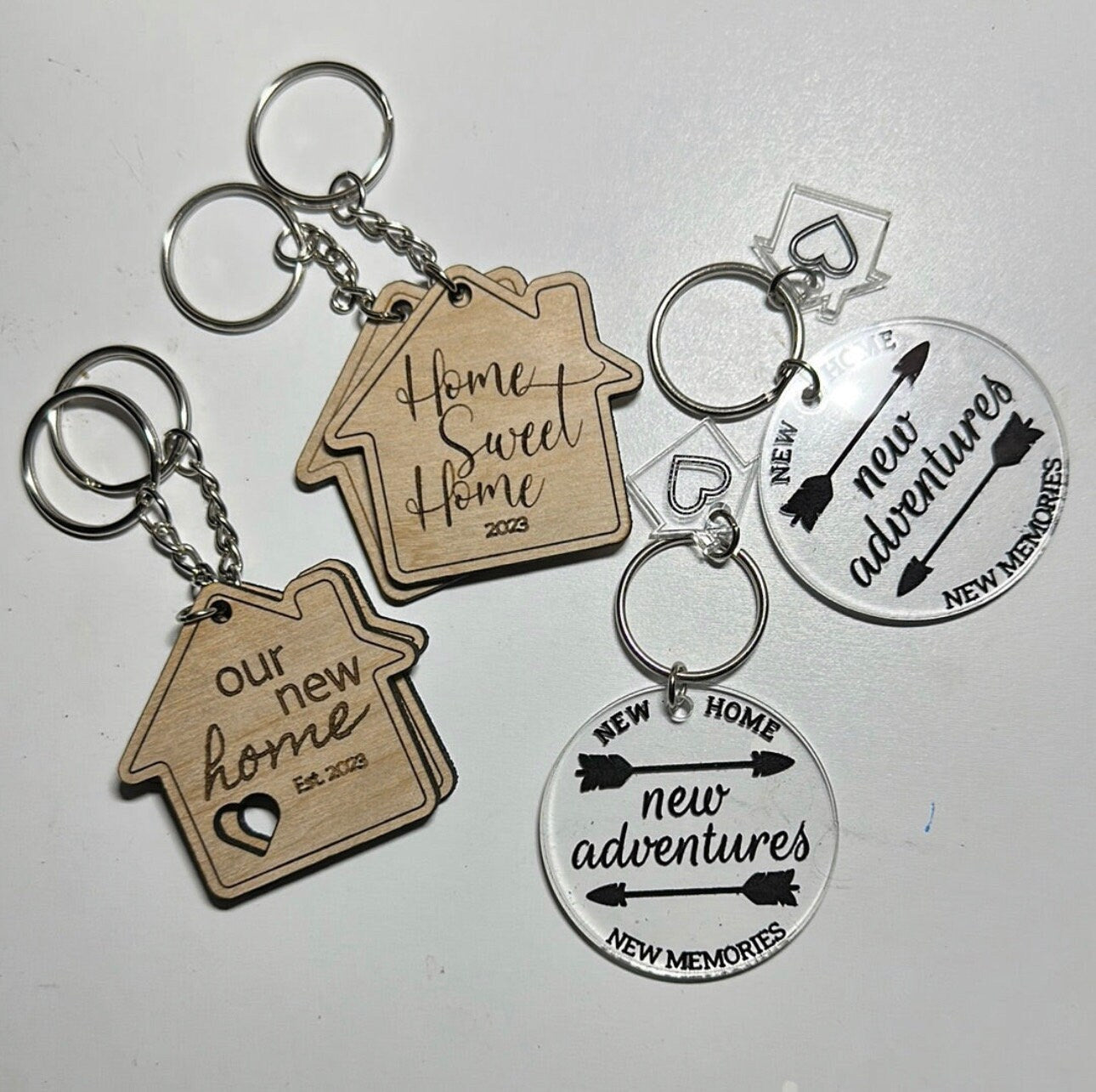 Realtor New Home Engraved house keychain