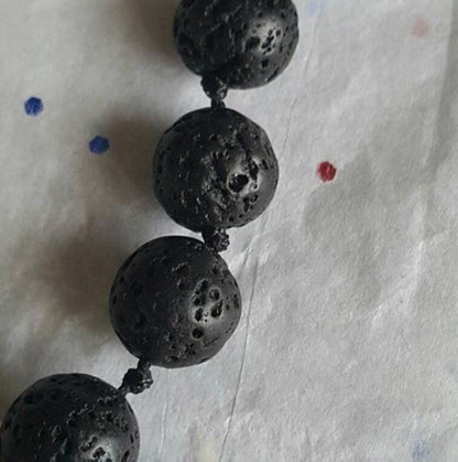 Black lava rock zodiac necklace