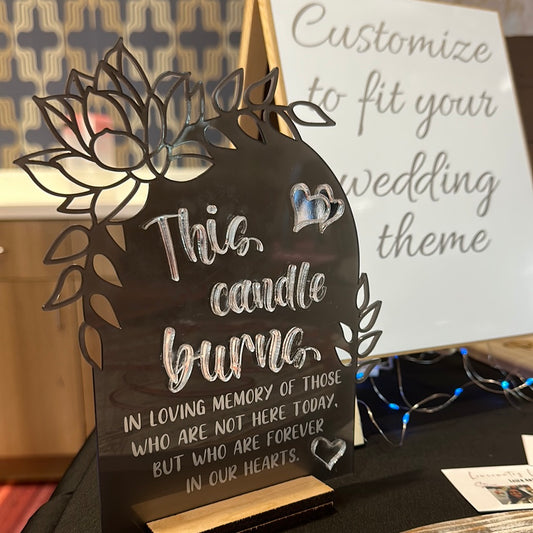 This Candle Burns Remember Me Sign Design